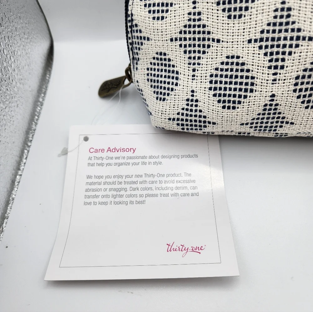 Thirty-One Half Moon Pouch Cosmetic Bag